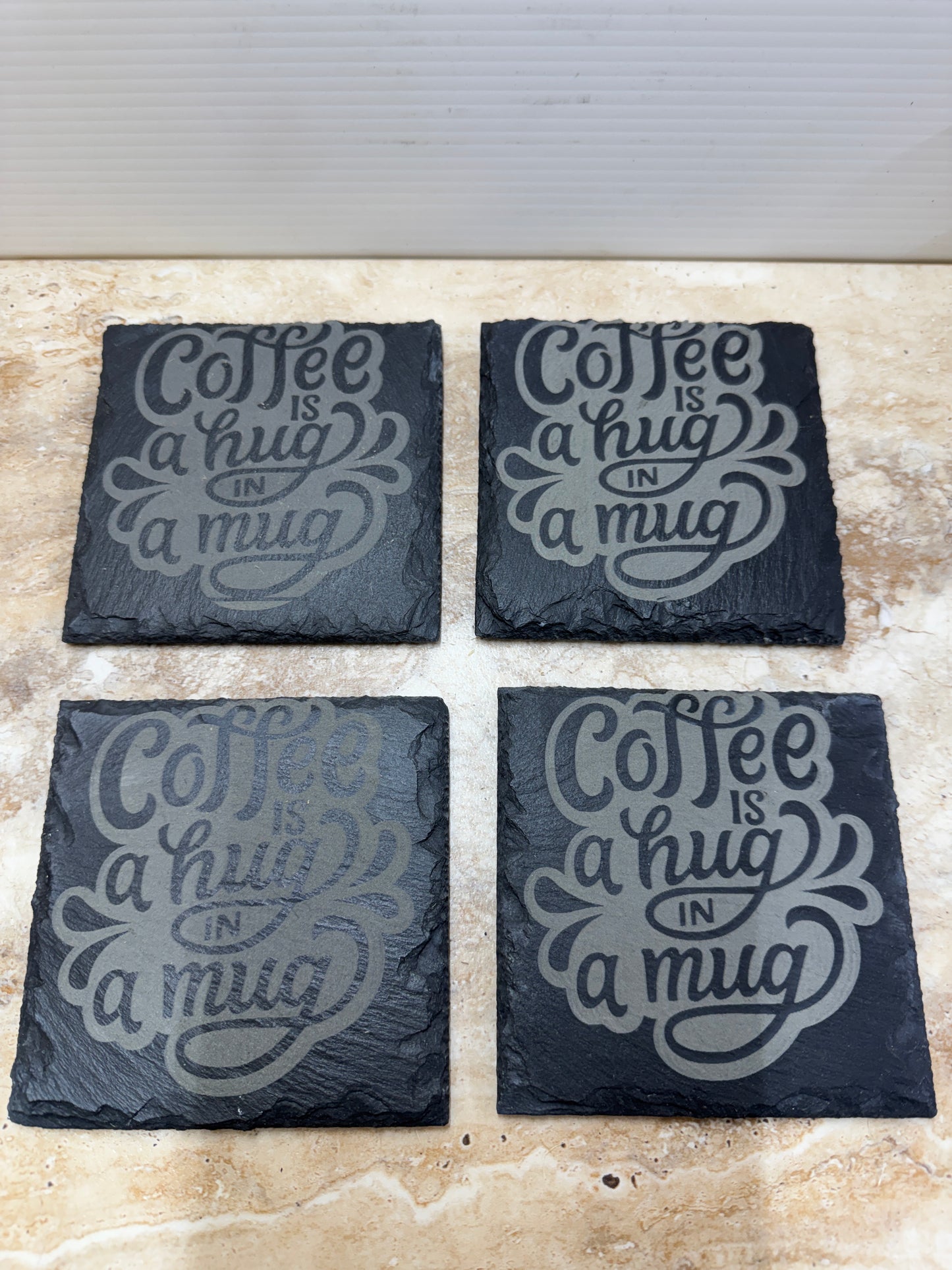 Slate Coasters Set
