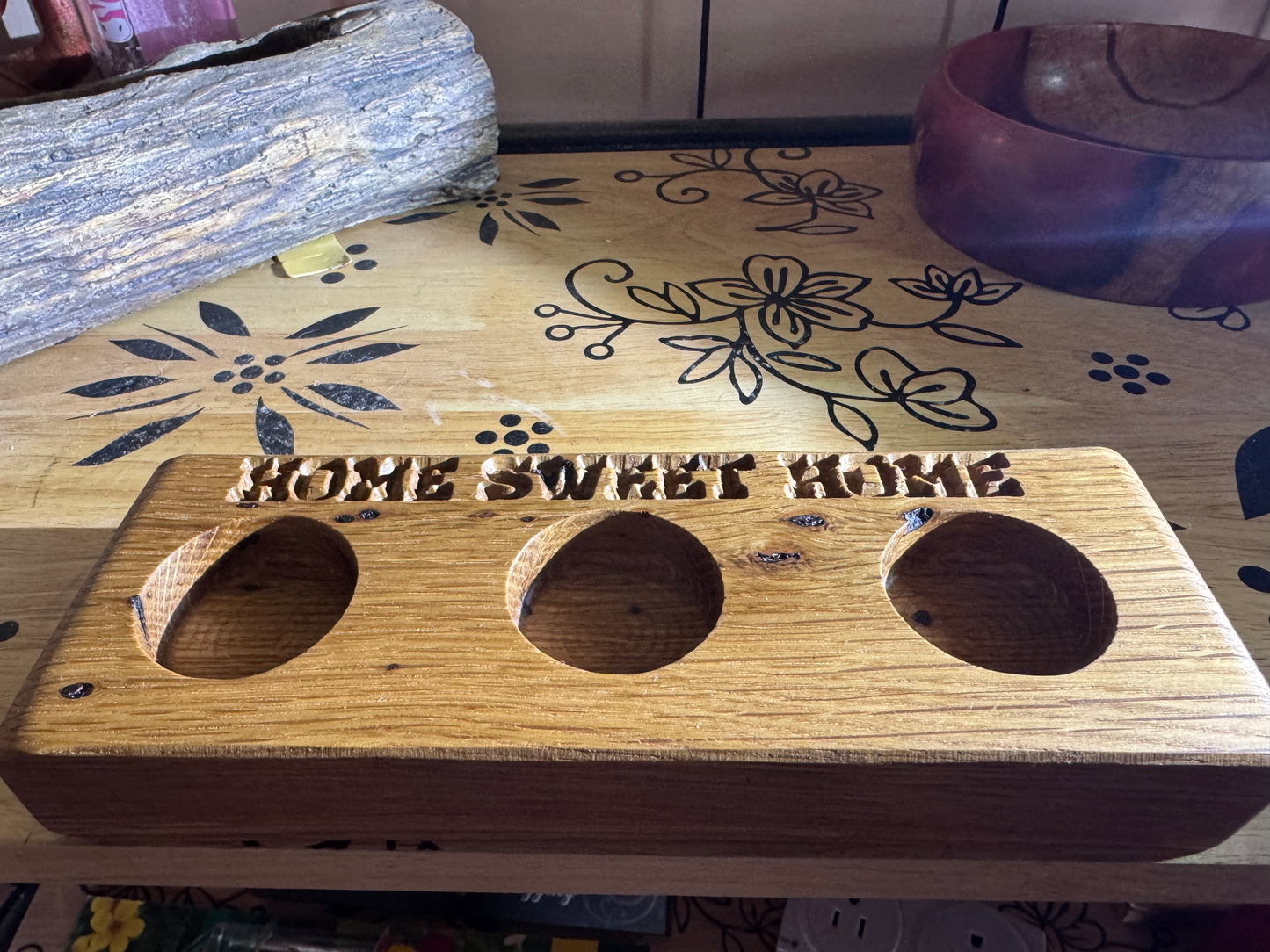 Rustic Oak Tea Light Holder