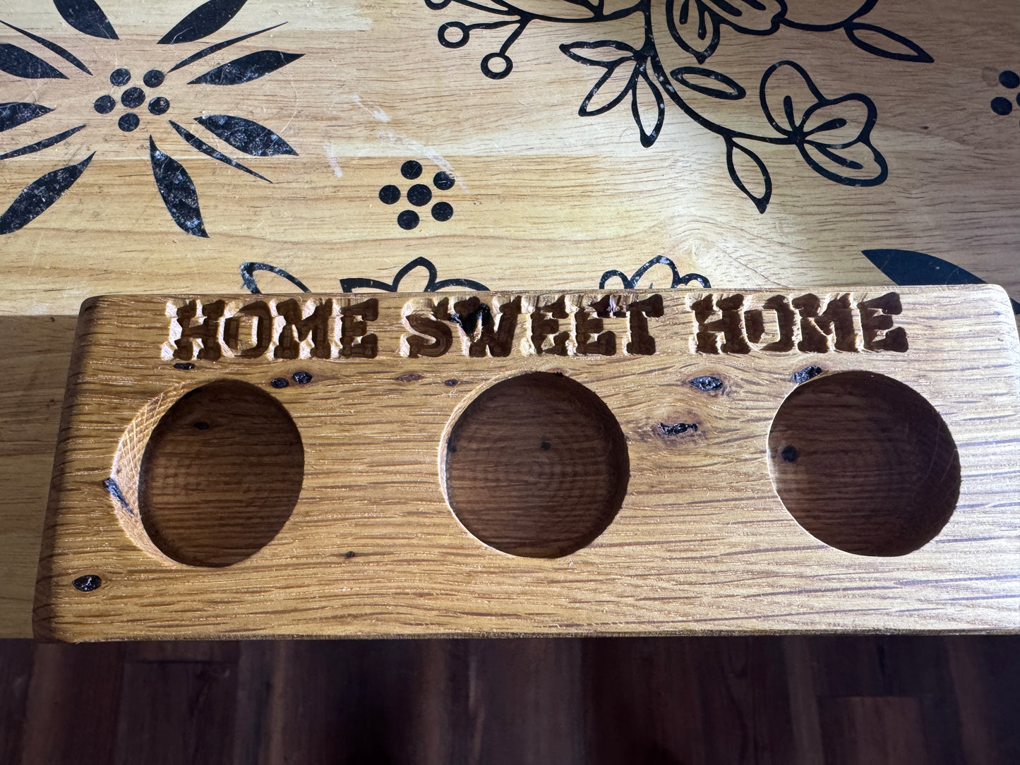 Rustic Oak Tea Light Holder